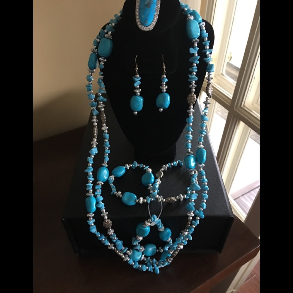 4pc Sterling & Turquoise Set